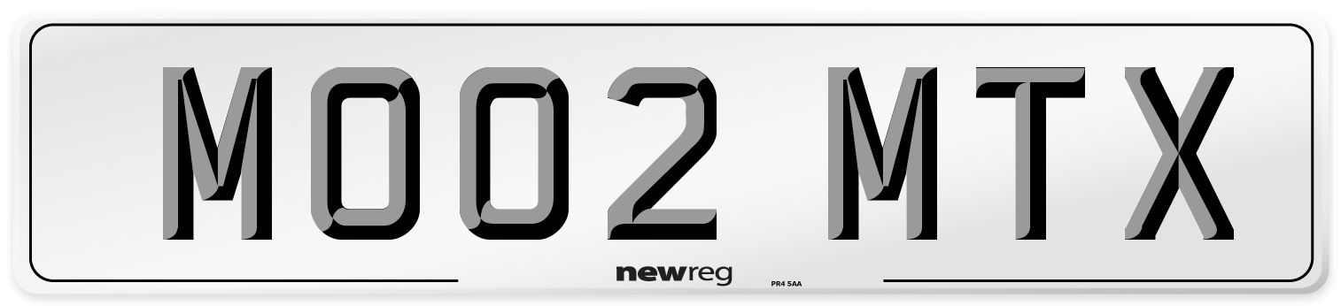 MO02 MTX Number Plate from New Reg
